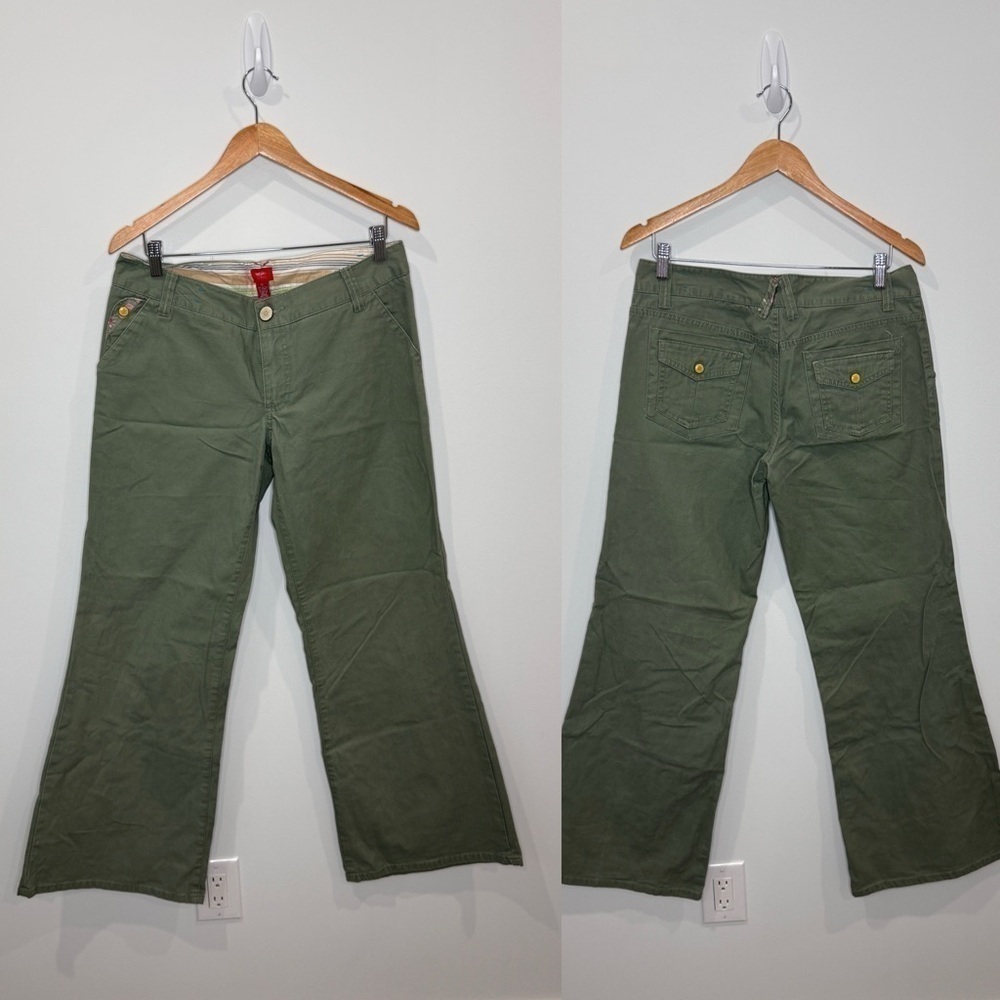 Mossimo Stretch Green Wide Leg Jeans (Sz 11)